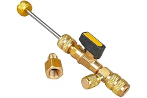 LSLANSOON HVAC Valve Core Remover Installer with Dual Size SAE 1/4 & 5/16 Port Air Conditioning Line Repair Tools for R22 R410A