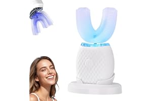 Electric Toothbrushes for Adults, U-Shaped Ultrasonic Electric Toothbrush with LED Light, 360° Auto Cleaning Design, Wireless