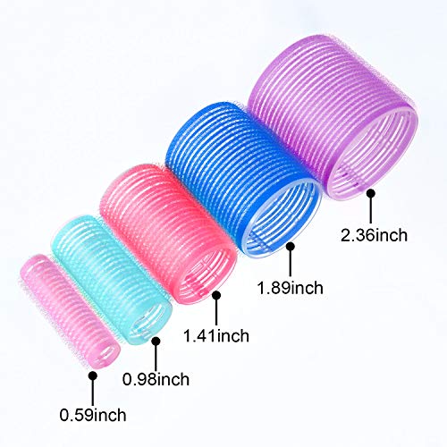 54 Pieces Self Grip Hair Rollers Clips Set, Include 30 Pieces Self