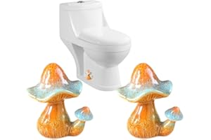AKV Mushroom Toilet Bolt Caps Porcelain Toilet Bolt Covers Decorative,Fun Toilet Screw Cover Caps,2Pcs Ceramic Mushroom Toilet Screw Caps,Toilet Bowl Bolt Covers for Bathroom Decor,Easy to install (D)
