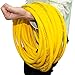 FIXSMITH-Hybrid-Air-Hose,300psi,3/8 inX 100 ft,1/4 in Brass MNPT Fittings and Bend Restrictors,Heavy Duty, Non-Kinking,Lightweight,Extreme All Weather Flexibility,UV,Oil and Abrasion Resistant,Yellow.
