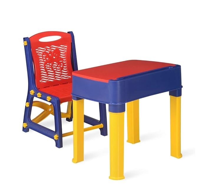 Buy Kiddly Adjustable Desk Plastic Study Table and Chair Set for Kids