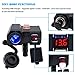 BlueFire Waterproof 5V/2.1A Dual USB Charger Socket Motorcycle Handlebar Clamp Power Adapter Charger USB Charging System with Cigarette Lighter Socket and Voltmeter for Phones/Tablets/GPS