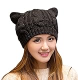 Cocobla Women's Hat Cat Ear Crochet Braided Knit Caps