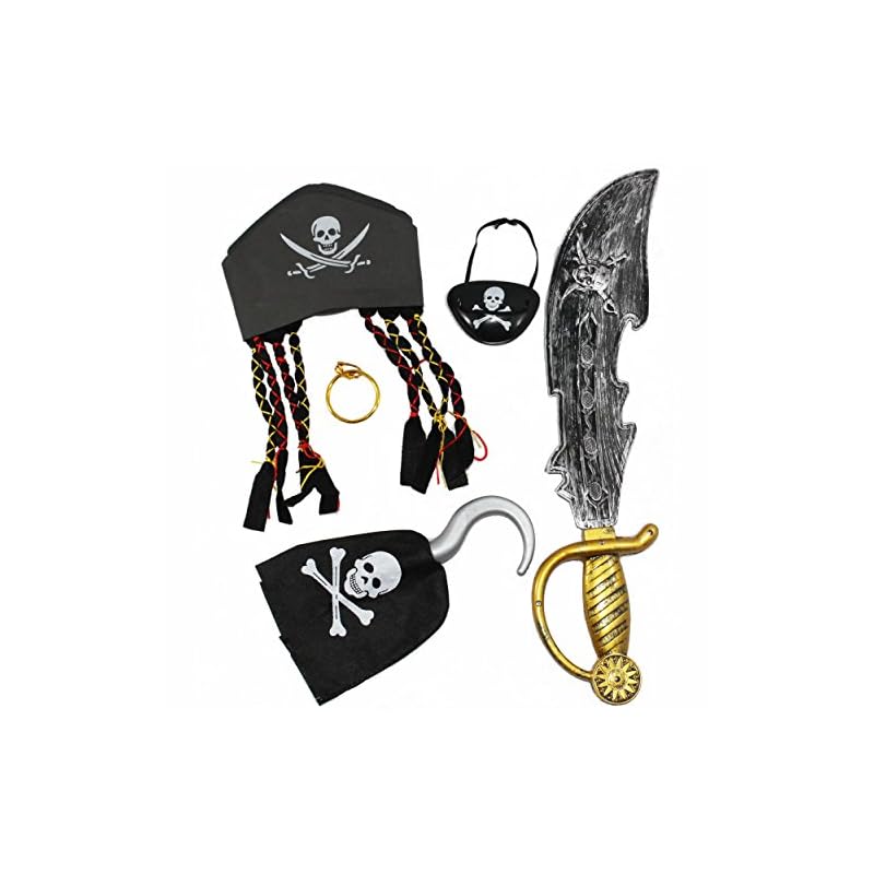 Joyin Toy Halloween Pirate Costume Set Including Hat, Eye Patche, Sword ...