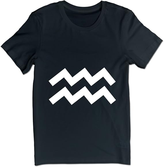 Amazon Aethertime メンズ シャツ 星座 水瓶座 半袖 Tシャツ みずがめ座 シンプル マークblack Tシャツ カットソー 通販