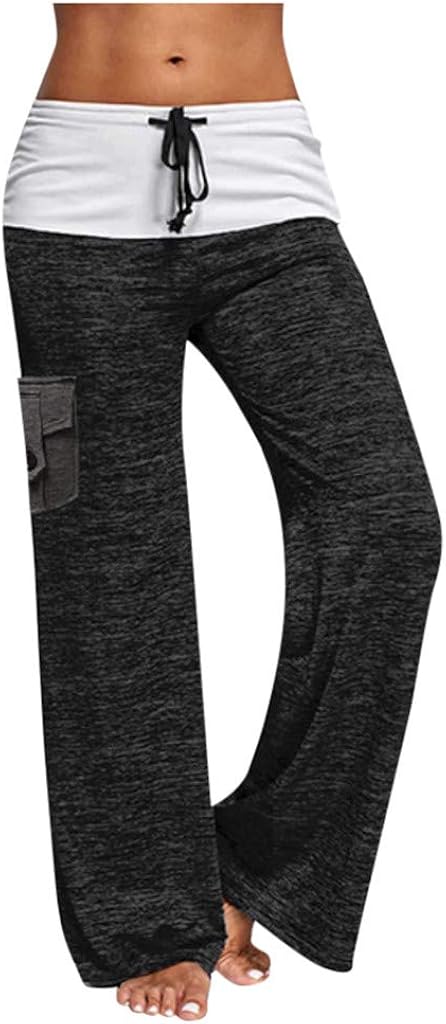 Women Pants Neartime Print Loose Casual Pants American Flag Drawstring Wide Leggings