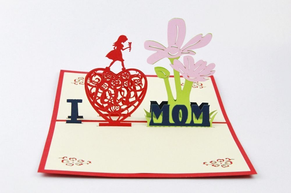 Mothers Day Pop up Card ,Handmade Mother's Birthday/mother's day Greeting Card Best Wishes Anniversary Gift Postcard with Envelope
