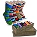 Modern Motif Men’s Power Socks, 5 Pairs Per Sock Gift Box, Funky Men’s Crew Socks, Colorful Patterned Socks for Men, Ideal Coworker, Dad, Boss, and College Graduation Gift, Jefe Collection