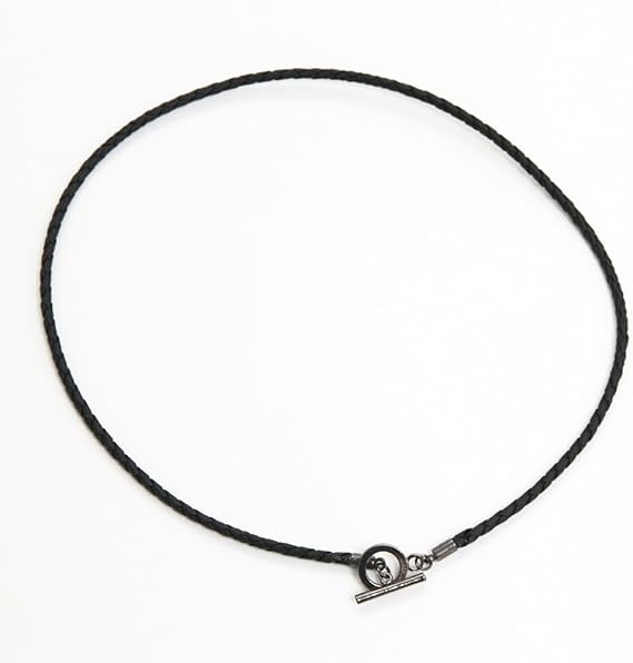 Amazon メンズ編み込みレザーチョーカー兼ブレスレット ブラウン 45cm ネックレス ペンダント 通販