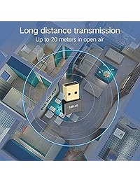 Adaptador USB Bluetooth Dongle Receptor 4.0 de Bajo Energía Micro Adaptador Transferencia Inalámbrico para Portátil PC Escritorio Compatible con Windows 10 8 7 Vista XP, Auriculares Estéreo, Ratón, Teclados