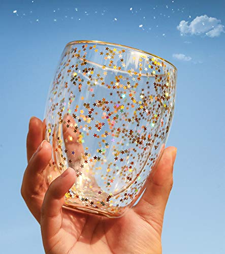 iClosam doppelwandige Gläser,Kaffeegläser Wassergläser Teegläser Weihnachtstassen Doppelwandiger Glasbecher… – Bild 3