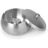 JSVER Stainless Steel Cigar Ashtray with Lids for Home Office Decoration, Outdoor Patio, Balcony (Silver)