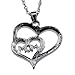 Embolden Jewelry I Love Mom Necklace | Double Heart Cubic Zirconia | Hypoallergenic Gift from Son or Daughter to Mom | Birthday - Anniversary - Christmas - Mothers Day