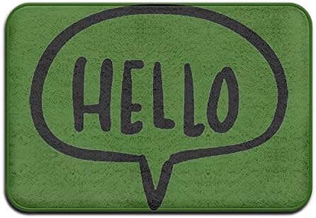 Fashion Doormats Hello Black Cool Personalized Door Mats Indoor Door Mats Non-slip Doormat Coral Fleece Indoor Outdoor Kitchen Floor Rug Front Door Mat Funny Flannel Carpet 23.6"x 15.7"
