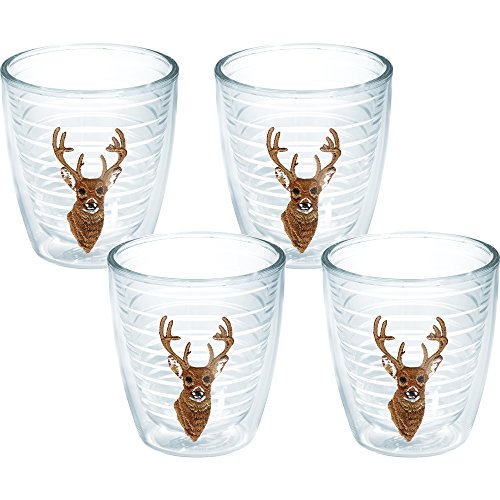 Tervis 1013415 Deer Tumbler with Emblem 4 Pack 12oz, Clear