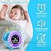 KNGUVTH Kids Alarm Clock, Updated Version Sleep Training Kids Clock with 7 Changing Colors Teach Girls Boys Time to Wake up, 6 Alarm Rings, NAP Timer, Rechargeable Battery USB Charging Clock (Blue)