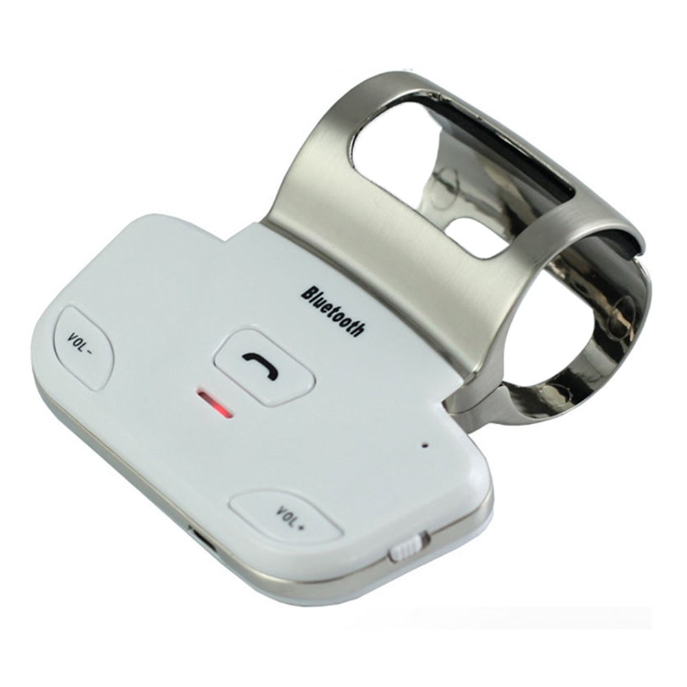 BreaDeep Steering Wheel Bluetooth Handsfree Speakerphone Car Kit-Support to connect 2 mobile phones-White