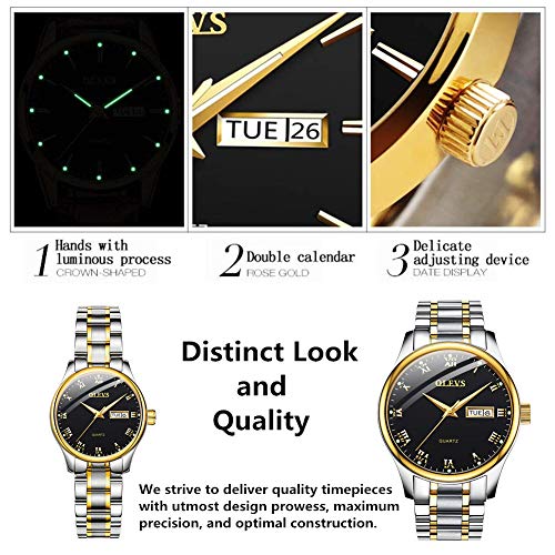 OLEVS Black Face Mens Inexpensive Great Watches for Men Fashion