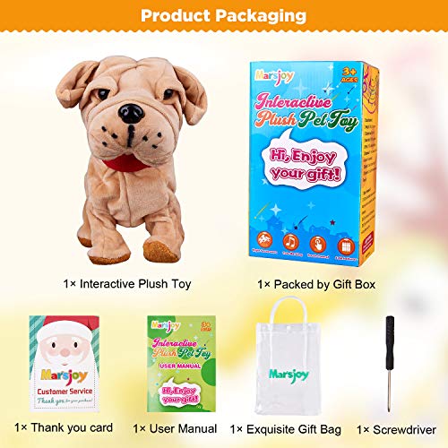 Marsjoy Barking Electronic Toy ,Walking Barking, Wagging Tail