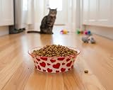 Petface Red Hearts Flared Ceramic Bowl Cats Food or Water 15.4 cm view 5