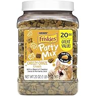 Purina Friskies Cat Treats, Party Mix Cheezy Craze Crunch - 20 oz. Canister