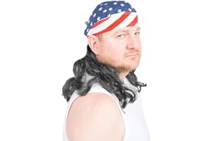 Mullet On The Go - The Freebird Costume Mullet Wig Skull Cap, One Size