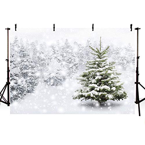 MEHOFOTO Winter Snow Scene Photo Studio Background Banner Snowflake Landscape Pine Trees Photography Backdrops Props 7x5ft