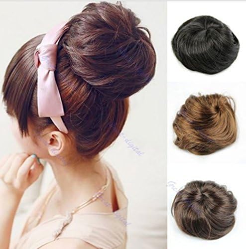 Wigsforyou Women Synthetic Hair Bun Extension Donut Chignon Hairpiece (Black)