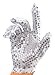 KANGAROO Silver Sequin Glove; Double Sided