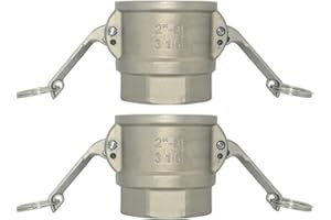 VARMHUS Stainless Steel 316 2" Type D Trash Pump Adapter Female Camlock,Type D Cam and Groove Hose Fitting