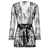 Avidlove Women's Lace Kimono Sexy Nightgown Transparent Mesh lingerie