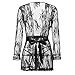 Avidlove Women's Lace Kimono Sexy Nightgown Transparent Mesh lingerie,Black,XX-Large