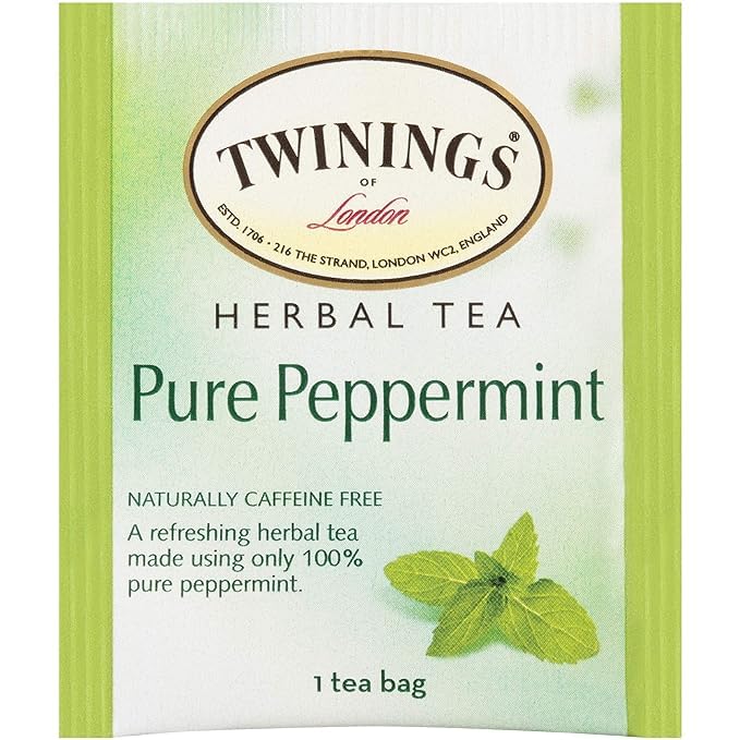 Twinings Pure Peppermint Individually Wrapped Tea Bags, 25 Count Pack