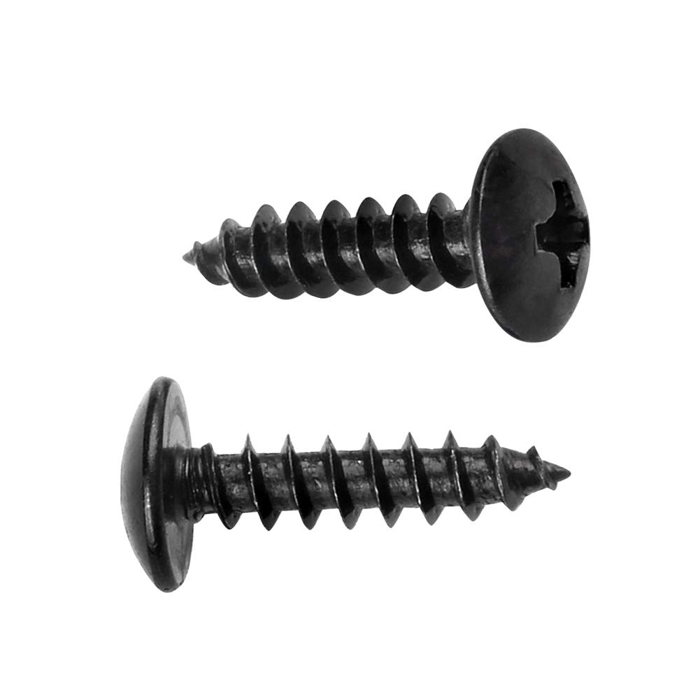 Xiedeai Self Tapping Black Wood Screws - Carbon Steel Fixings Round Cross Head M4 M5