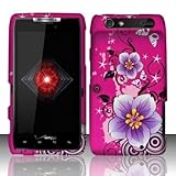 Motorola Droid Razr xt912 Accessory - Hot Pink Sakura Design Protective Hard Case Cover for Verizon