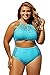 EVALESS Womens Plus Size Sheer Mesh Padded Push Up Bikini Set Swimsuit Swimwear