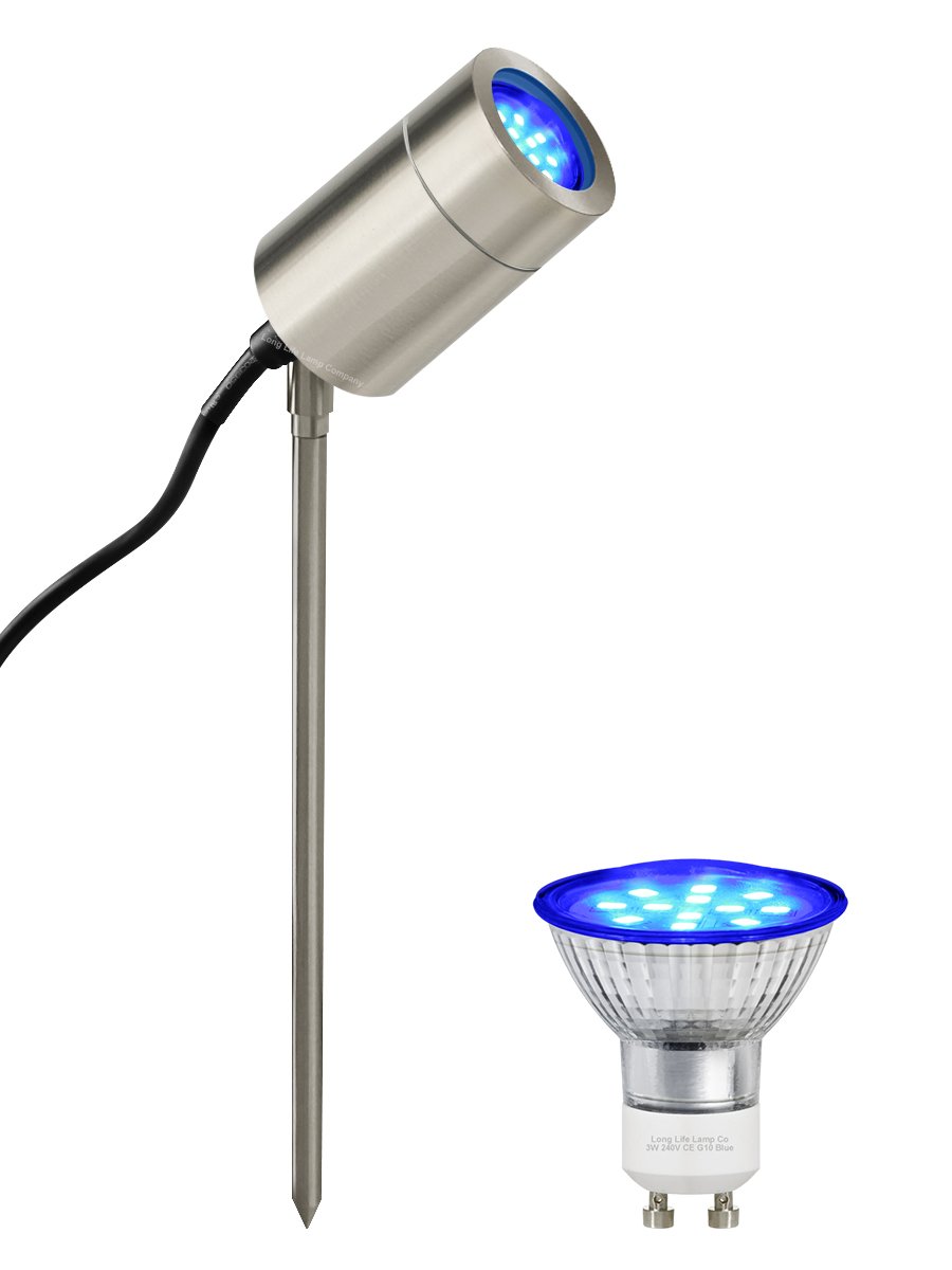 Blue LED Stainless Steel Spike Outdoor Garden Spike Light IP54 Adjustable Spike GU10 LED Spike ZLC05