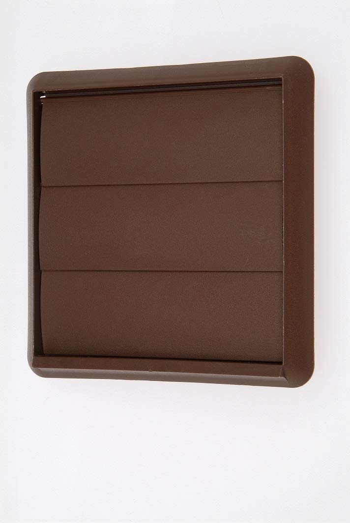 Gravity Wall Vent Grille 100mm / 4" Brown External Exterior Ducting Air Vent Round Spigot & Shutters