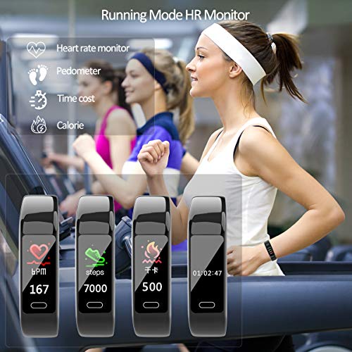 Aitbay Fitness Tracker Heart Rate, IP68 Waterproof Activity Tracker with Sleep and Blood Pressure Monitor, USB Charging Smart Band Pedometer Calorie Counter for Men Women and Kids(Black) - Thumbnail 2
