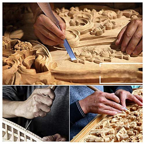 Lehom Wood Carving Tools Set of 12 Full Size Wood Chisel Tool Wood Hand Carving Gouge Set Carbon Steel Sculpting Chisels with Canvas Case for Beginners Hobbyists