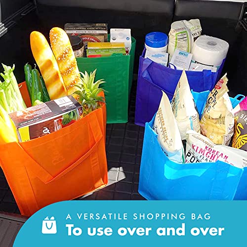 Simply Green Solutions Reusable Grocery Bags, Wide Tote Bags with 20