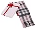 Winter Scarfs for Women Scarves Pashmina Shawls and Wraps Winter Scarf for Men Scarves for Women Winter Warm Plaid Scarf w/Gift Box, Pink/Grey Plaid