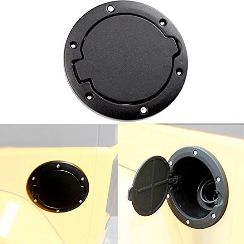 AutoOcean Black Powder Coated Steel Gas Fuel Tank Gas Cap Cover Accessories for 4 Door 2 Door 2007-2016 Jeep Wrangler JK & Unlimited