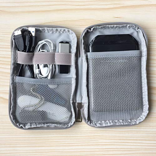 Yamalans Portable Electronic Accessories USB Drive Charger Cable Storage Bag Pouch Organizer Case Grey