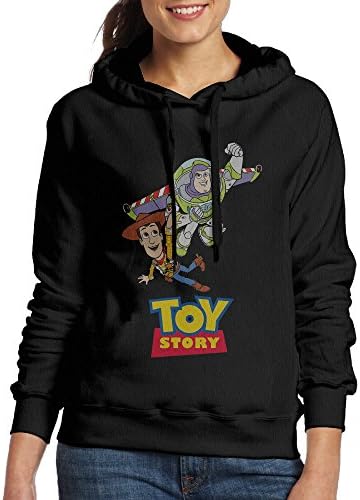 Zengbaba Women's Toy Story Woody Buzz Hooded Sweatshirt Black