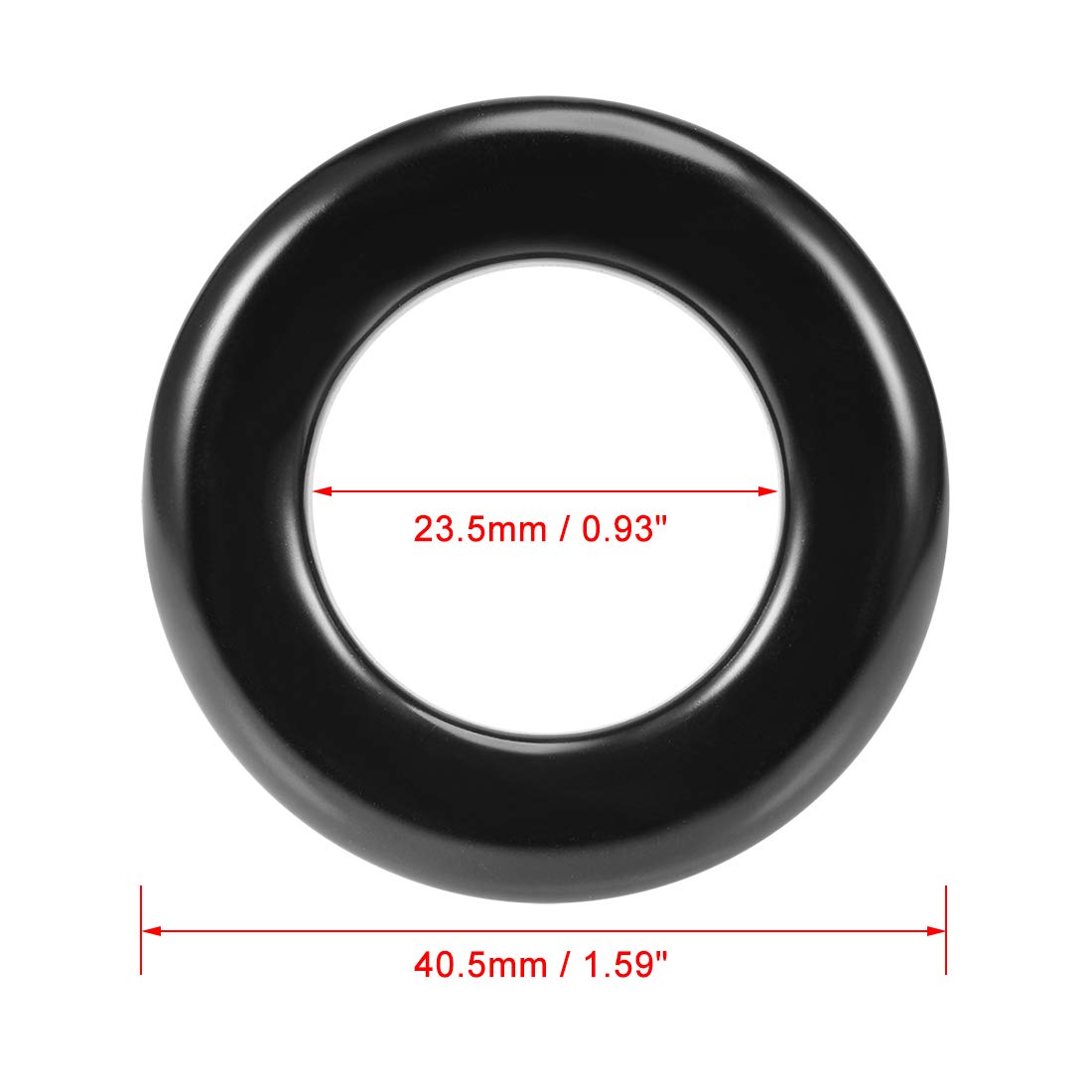 sourcing map Toroid Core, Ferrite Chokes Ring Iron Powder Inductor Ferrite Rings, Black, 23.5 x 40.5 x 14.7mm - Image 3