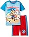 Paw Patrol Boys' Toddler 2 Piece Tee and French Terry Short Set, Blue, 2t