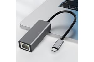 Portable Type C to Ethernet Adapter, 1000 Megabit, Wide Compatible Ethernet Adapter for Laptop Desktop PC Tablet Smartphone, 