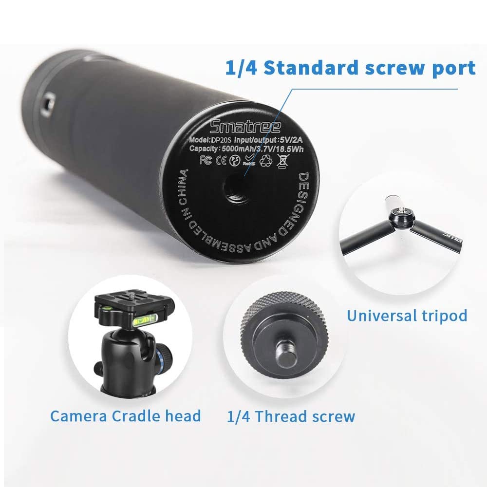 Smatree Extension Rod Power Stick, 5000mAh Portable Osmo Pocket 2 Power Bank with Tripod Compatible with DJI Osmo Pocket 2 & DJI Osmo Pocket 1(Not fit with Pocket 3!)